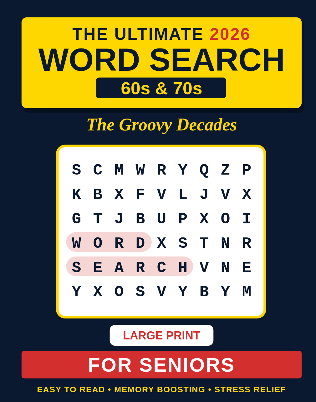 THE ULTIMATE 2026 WORD SEARCH 60s & 70s front cover